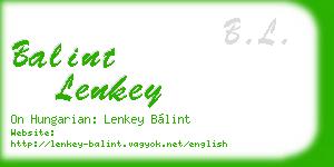 balint lenkey business card