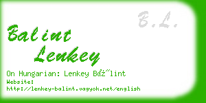 balint lenkey business card